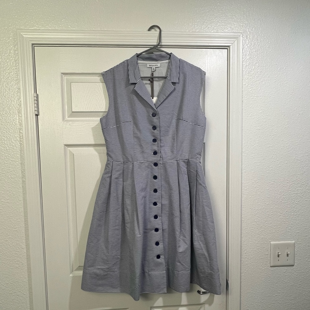 NWT Emily and Fin Frankie shirt dress in Chambray Stripe